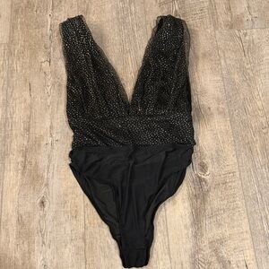 NanaMacs Black and Gold Bodysuit